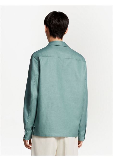 Green cargo-pocket detail shirt jacket - men ZEGNA | UBV60A5SOT10014