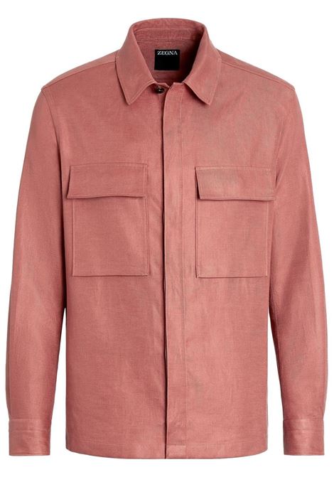Light burgundy cargo-pocket detail shirt jacket - men ZEGNA | UBV60A5SOT10017