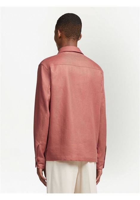 Light burgundy cargo-pocket detail shirt jacket - men ZEGNA | UBV60A5SOT10017