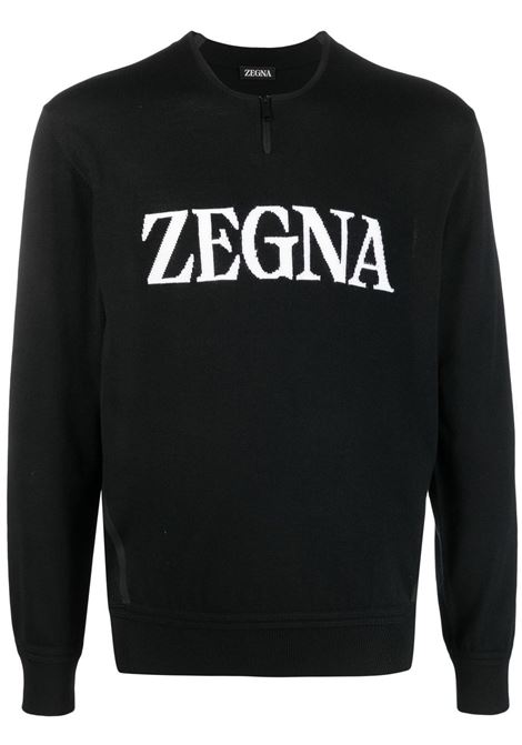 Black intarsia-logo knitted jumper - men ZEGNA | UBY10A5BCT111K09