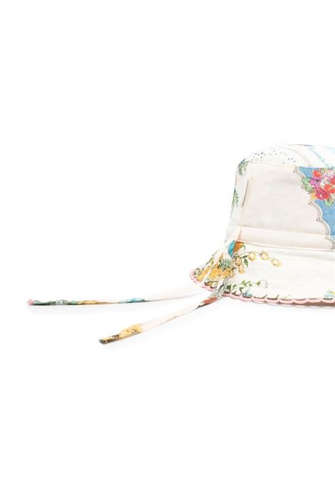Cappello bucket a fiori in bianco e multicolore - bambina ZIMMERMANN kids | 1887RS23PPAF