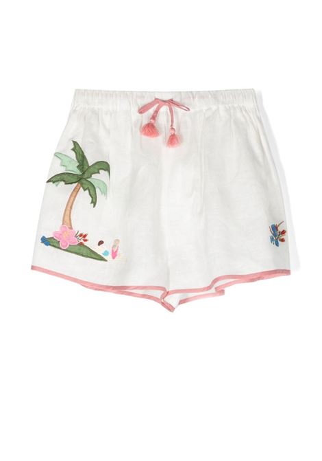 Pantaloncini Clover con applicazione in bianco e multicolore - bambina ZIMMERMANN kids | 3087ACLOIVO