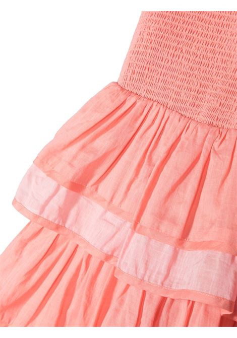 Orange smock-panel tiered dress  - girl  ZIMMERMANN kids | 3089DTIGPEH