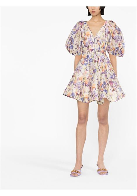 Multicolored puff-sleeve mini dress - women ZIMMERMANN | 3565DTAMIRPR