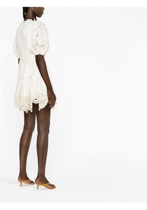 White lace-detailing puff-sleeve dress - women  ZIMMERMANN | 5329DTIGIVNA