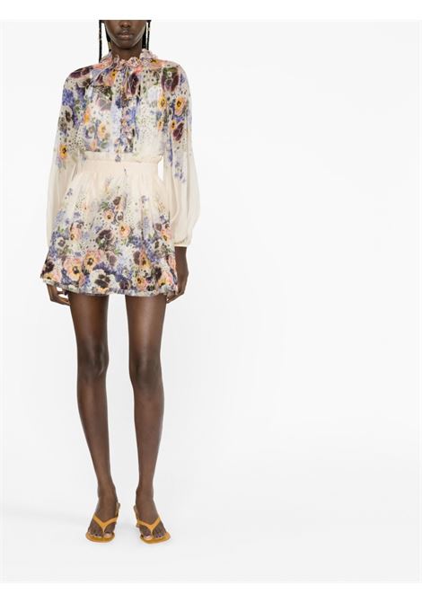 White and multicolour Tama floral-print miniskirt - women ZIMMERMANN | 6575STAMPPPR