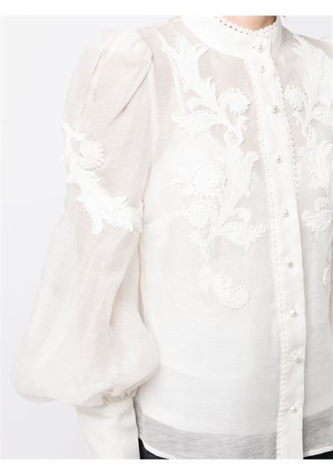 Blusa Wonderland con applicazione in bianco - donna ZIMMERMANN | 6610TWONIVO