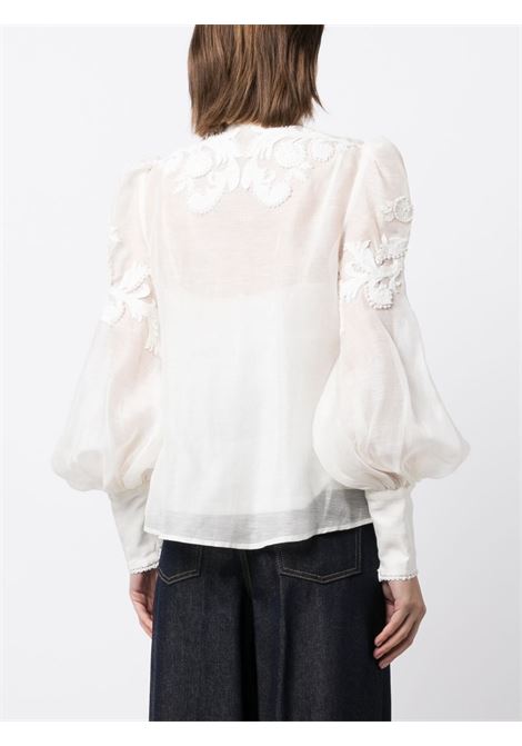 Blusa Wonderland con applicazione in bianco - donna ZIMMERMANN | 6610TWONIVO