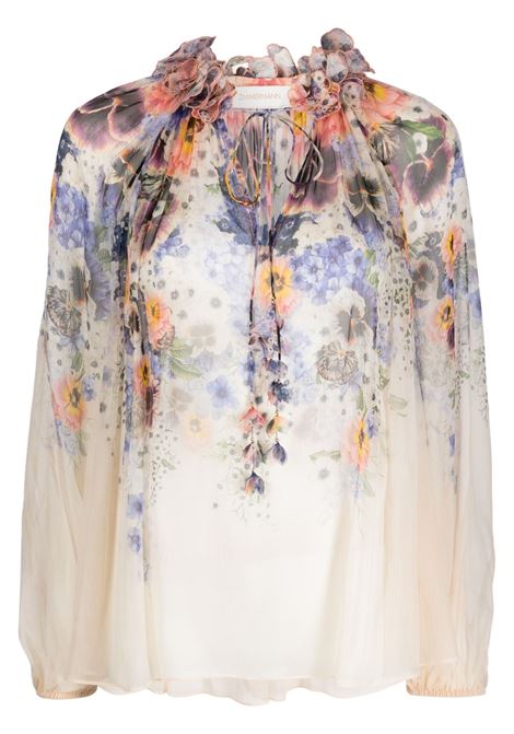 White and multicolour Tama floral collar blouse - women ZIMMERMANN | 6785TTAMPPPR