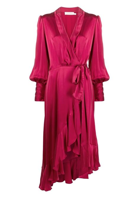Pink ruffled silk dress - women  ZIMMERMANN | 8066DRHIGBER
