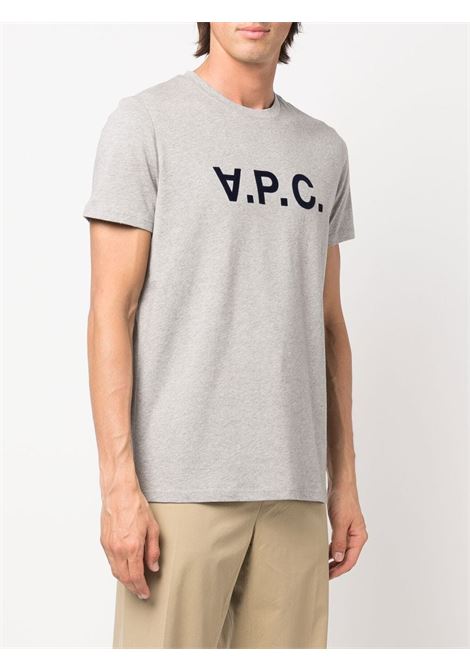 T-shirt a girocollo con stampa in grigio - uomo A.P.C. | COEZBH26943PLB