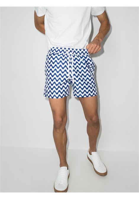 All-over print swim shorts in blue/off-white - men  FRESCOBOL CARIOCA | 101804