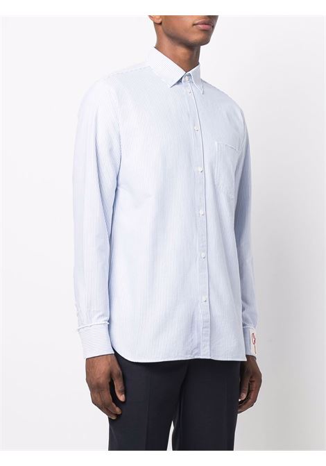White and blue G logo-embroidery striped shirt - men  GOLDEN GOOSE | GMP00246P00054880197