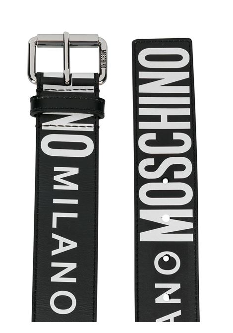 Cintura con logo all-over in nero - uomo MOSCHINO | A802280101555