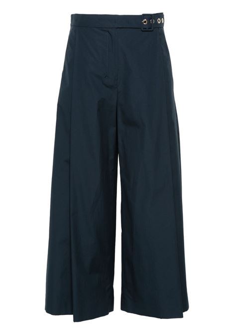 Blue wide-leg poplin trousers - women S MAXMARA | 2419131013600042