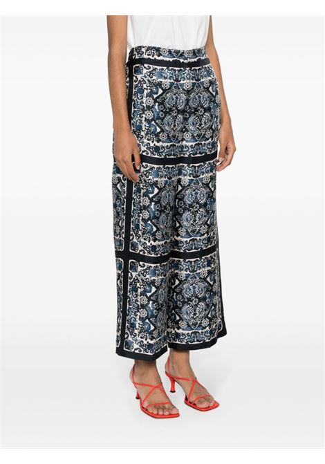 Blue medallion-print trousers - women S MAXMARA | 2419131203600001