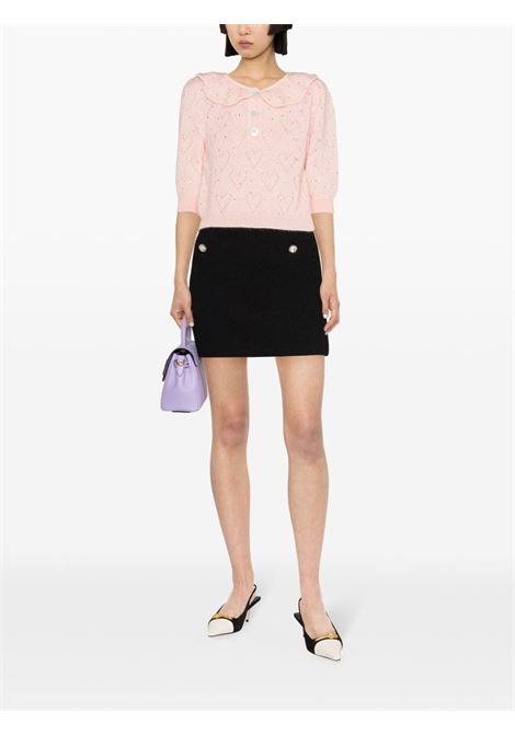 Blusa corta decorata con cristalli in rosa - donna ALESSANDRA RICH | FABX3651K42629041