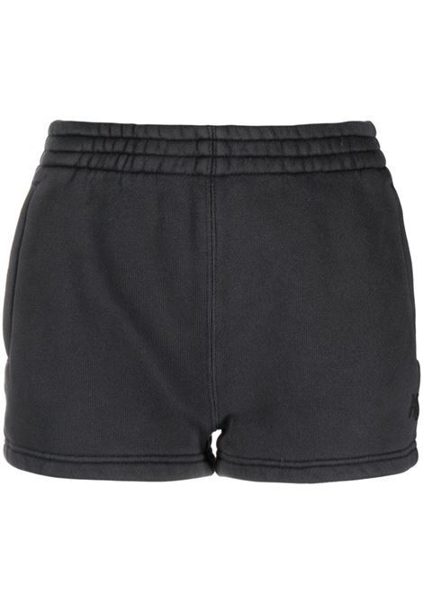 Shorts con logo goffrato in grigio - donna