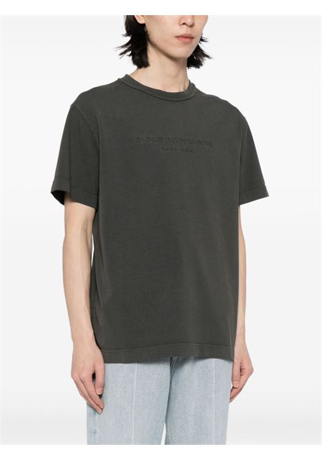 T-shirt girocollo con logo in grigio - donna ALEXANDER WANG | UCC1241698094A