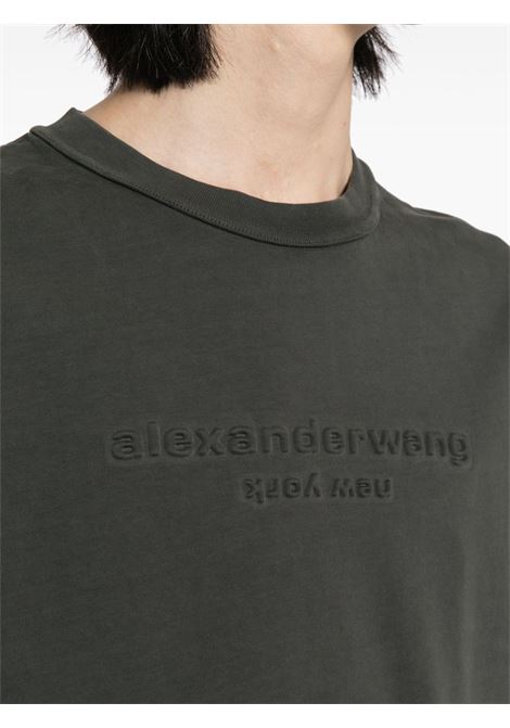 T-shirt girocollo con logo in grigio - donna ALEXANDER WANG | UCC1241698094A