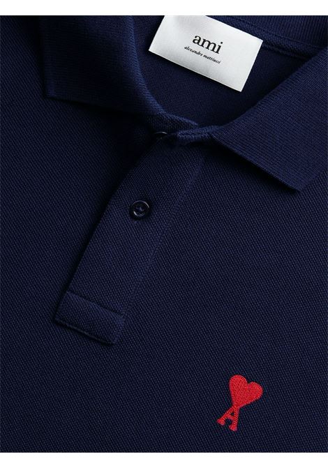 Blue Ami de Coeur polo shirt - men AMI PARIS | HPL001760491