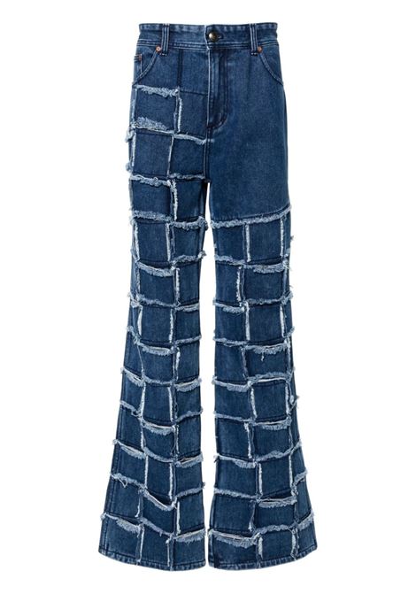 Jeans New Patchwork a gamba ampia in blu - unisex ANDERSSON BELL | APA726MWSHBL
