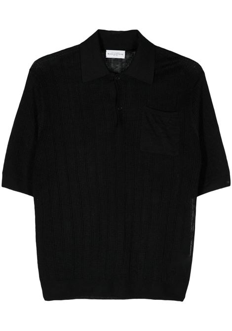 Black crocket-knit polo shirt - women BALLANTYNE | B2W19214L1815517