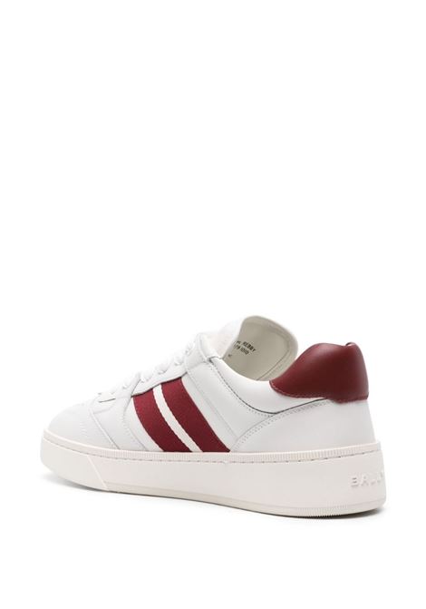 White and red rebby low-top sneakers  - men  BALLY | MSK08YVT179I0I0