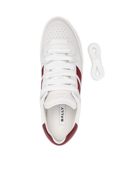 White and red rebby low-top sneakers  - men  BALLY | MSK08YVT179I0I0