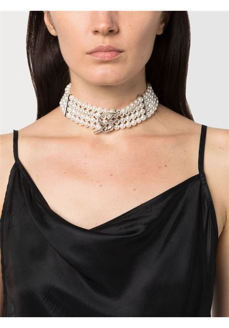 Silver pearl-embellished choker necklace ? women BLUMARINE | 2W264AC1079