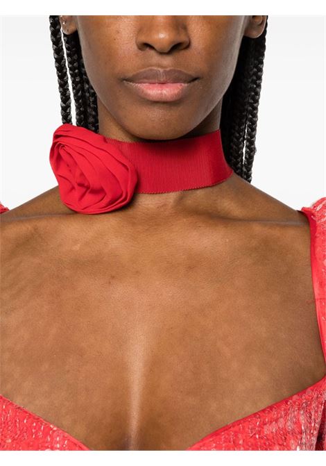Red floral-brooch choker necklace ? women BLUMARINE | 2W267AN0313