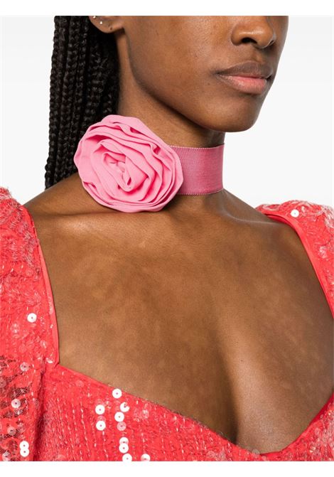 Pink floral-brooch choker necklace ? women BLUMARINE | 2W267AN0729