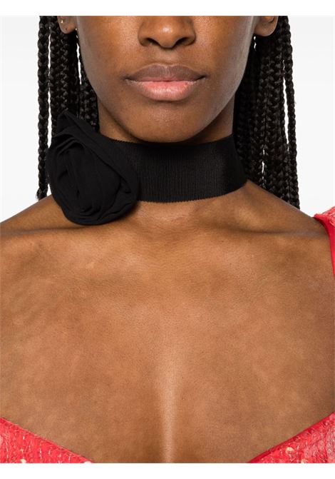 Black floral-brooch choker necklace ? women BLUMARINE | 2W267AN0990
