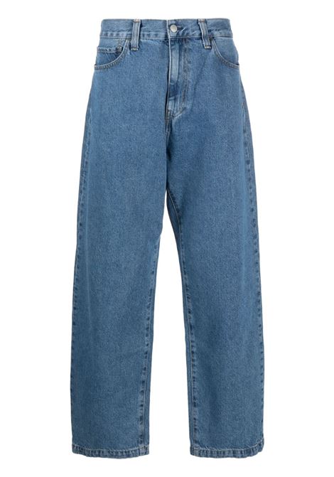 Jeans affusolati con logo in blu - uomo