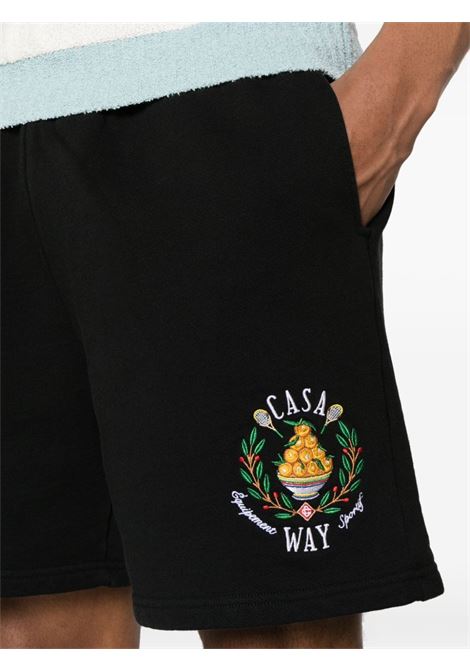 Shorts sportivi Casa Way in nero - uomo CASABLANCA | MPS24JTR00304BLK