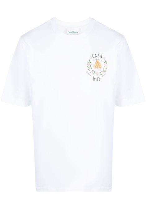 T-shirt con stampa grafica Casa Way in bianco - uomo CASABLANCA | MPS24JTS00102WHT