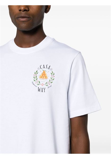 T-shirt con stampa grafica Casa Way in bianco - uomo CASABLANCA | MPS24JTS00102WHT
