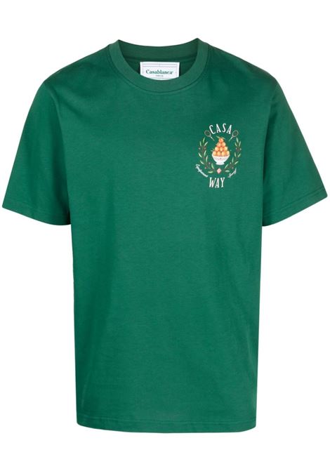 T-shirt con stampa grafica Casa Way in verde - uomo CASABLANCA | MPS24JTS00107GRN