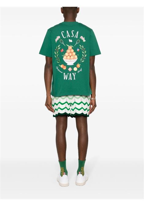 T-shirt con stampa grafica Casa Way in verde - uomo CASABLANCA | MPS24JTS00107GRN