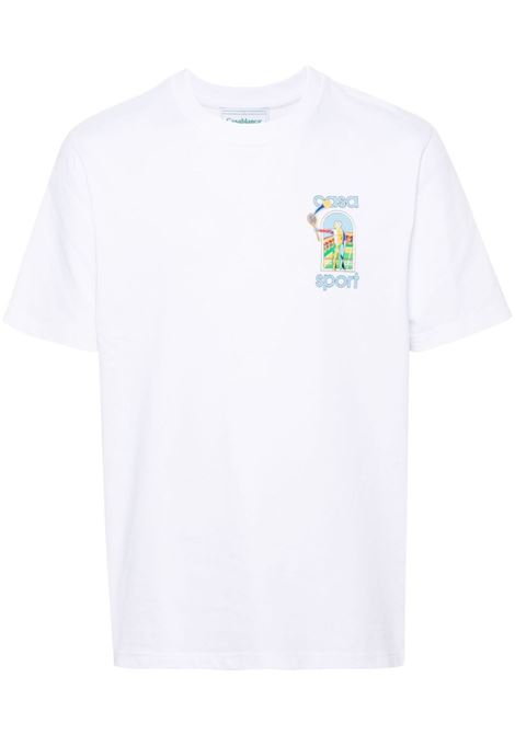 T-shirt le jeu-print in bianco - uomo CASABLANCA | MS24JTS00101WHT