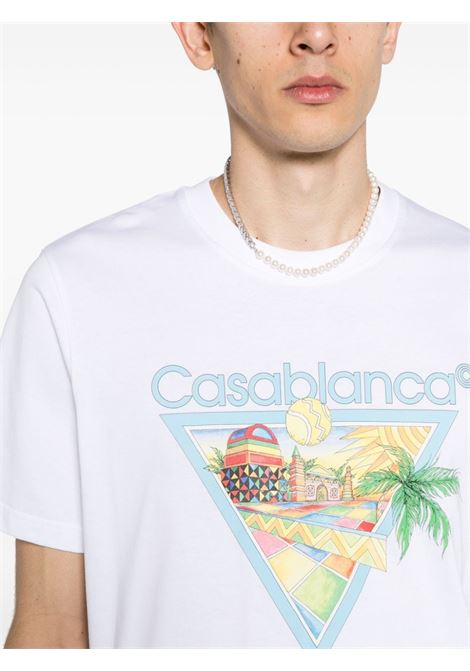 T-shirt tennis club in bianco - uomo CASABLANCA | MS24JTS00105WHT