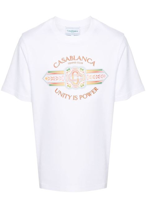 T-shirt unity is power in bianco - uomo CASABLANCA | MS24JTS00112WHT