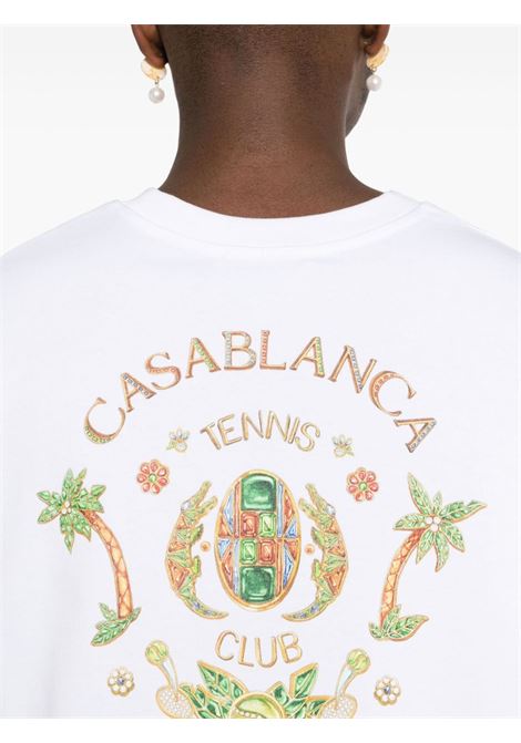 T-shirt tennis club in bianco - uomo CASABLANCA | MS24JTS00113WHT