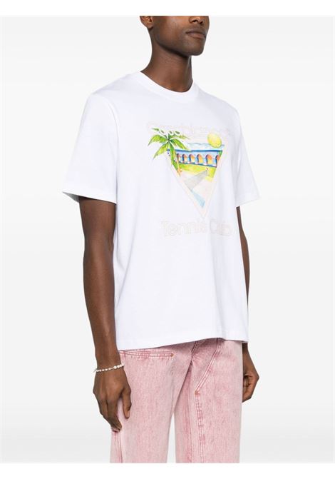 T-shirt in jersey Tennis Club Icon in bianco - uomo CASABLANCA | UMPS24JTS00101WHT