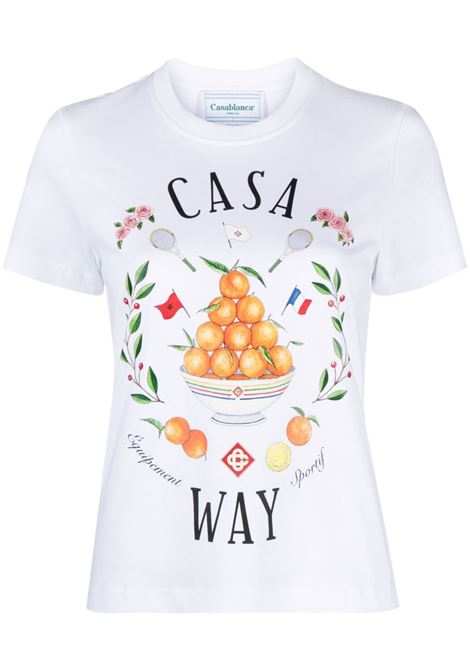 T-shirt Casa Way in bianco - donna CASABLANCA | WPS24JTS02001WHT