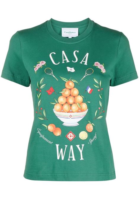 T-shirt Casa Way in verde - donna CASABLANCA | WPS24JTS02002GRN