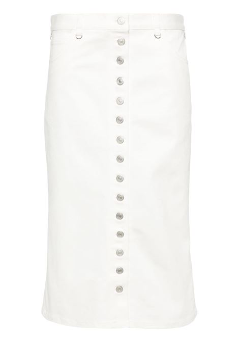 White low-rise midi denim skirt ? women  COURRÈGES | 124DJU155DE00220001