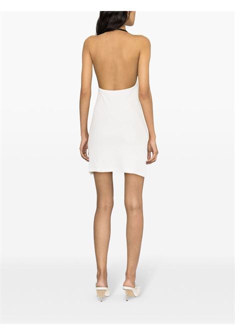 White Holistic Buckle 90's logo-patch mini dress ? women  COURRÈGES | 124JRO332JS01210001