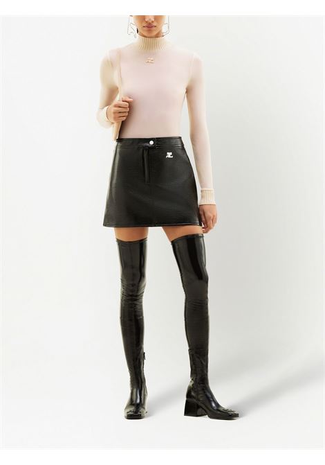 Black A-line mini skirt ? women  COURRÈGES | PERCJU001VY00149999