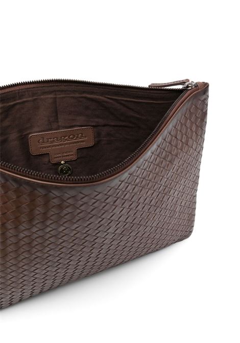 Brown woven clutch bag  - women DRAGON DIFFUSION | 8058DRKBRWN